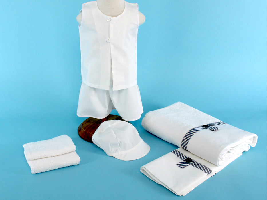 7 Piece Boy's Dionysius White Ladopana Set (Up to 24 Months)
