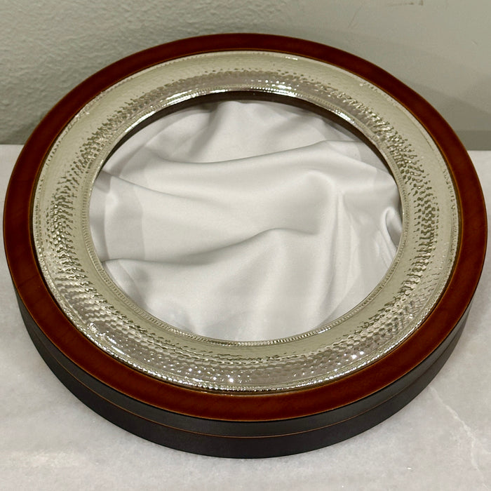 Sterling Silver Circle Case with Hammered Framing