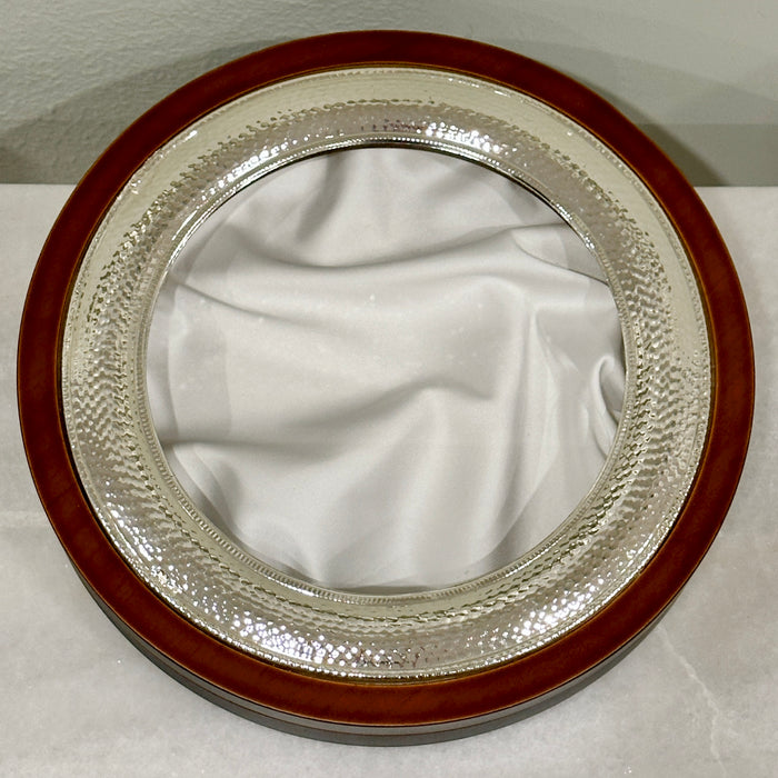 Sterling Silver Circle Case with Hammered Framing