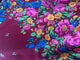 Traditional Scarf of Greece with Fringe Edges - Burgundy Red Floral.