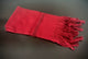 Woven Wool Belt Sash with Fringes - Burgundy w Black Stripe