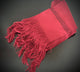 Woven Wool Belt Sash with Fringes - Burgundy w Black Stripe