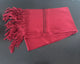 Woven Wool Belt Sash with Fringes - Burgundy w Black Stripe