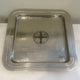 13" Orthodox Cross Square Tray - Silver Finish - Cross in Circle