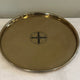 13" Orthodox Brass Wedding Tray - Cross in Circle Engraving