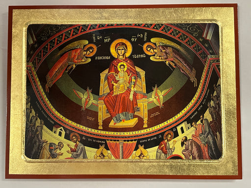 Holy Virgin Mary The Platytera Enthroned Greek Orthodox Icon