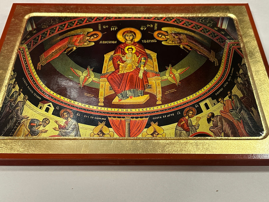 Holy Virgin Mary The Platytera Enthroned Greek Orthodox Icon