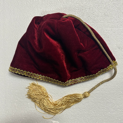 Amalia Traditional Hat/Fez  (Child to Adult Sizes)- Red with Gold Trim