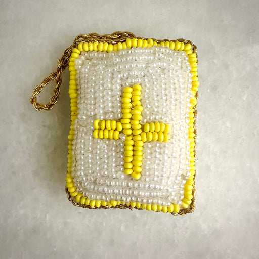Large Beaded Cross Filakto (Yellow)