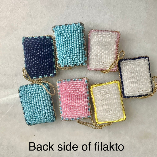 Large Beaded Cross Filakto (Yellow)