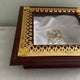 Wedding Crown Case Stefanothiki - Deep Square Wooden Case: Gold Trim