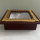 Wedding Crown Case Stefanothiki - Deep Square Wooden Case: Gold Trim