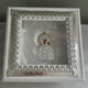 Wedding Crown Case Stefanothiki - Deep Square Wooden Case: White with Silver Trim