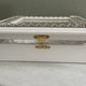Wedding Crown Case Stefanothiki - Deep Square Wooden Case: White with Silver Trim