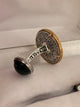925 Sterling Silver Cufflinks – Embossed Cross with Local Gilding and IC XC NIKA Inscription