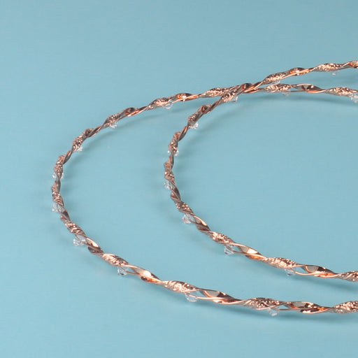 Rose Gold Elegant Spiral Stefana with Swarovski Crystals
