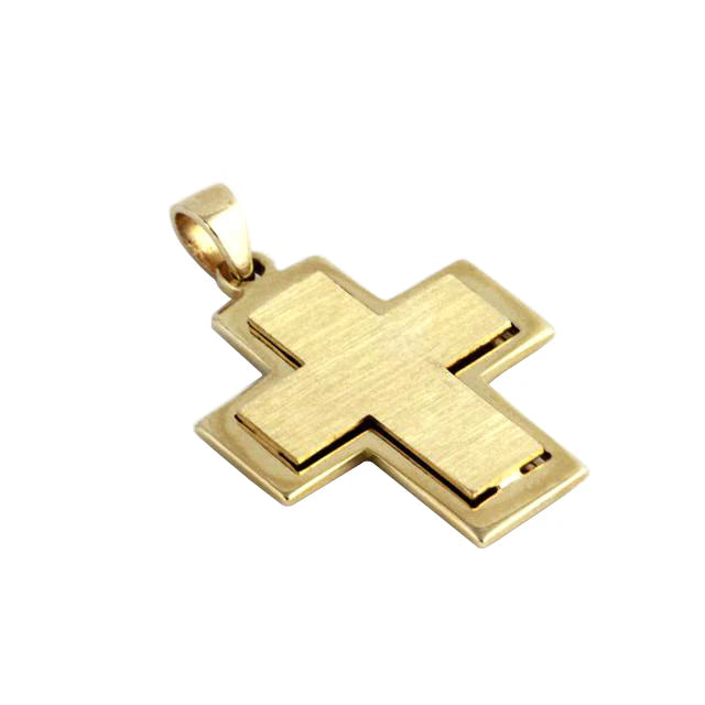 Psalm 27:1 Greek Gold Cross - Small