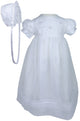 White Organza Gown Accented with Sheer Flowers