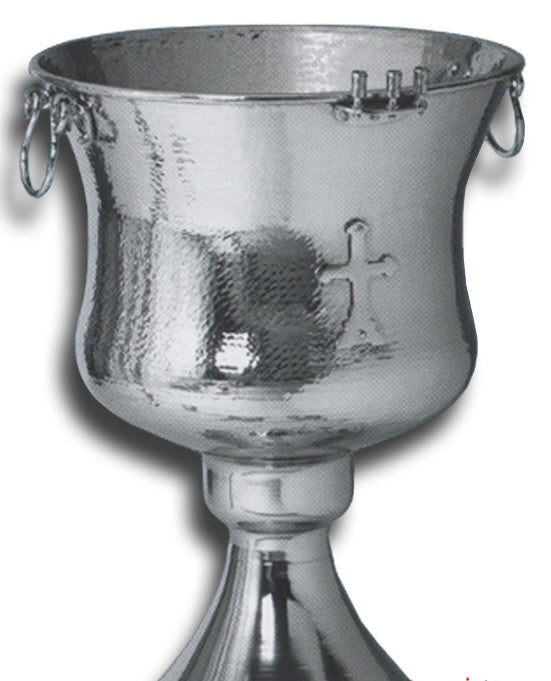 Orthodox Baptismal Font - Hammered Nickel Plated - Sizes 2, 3 or 4