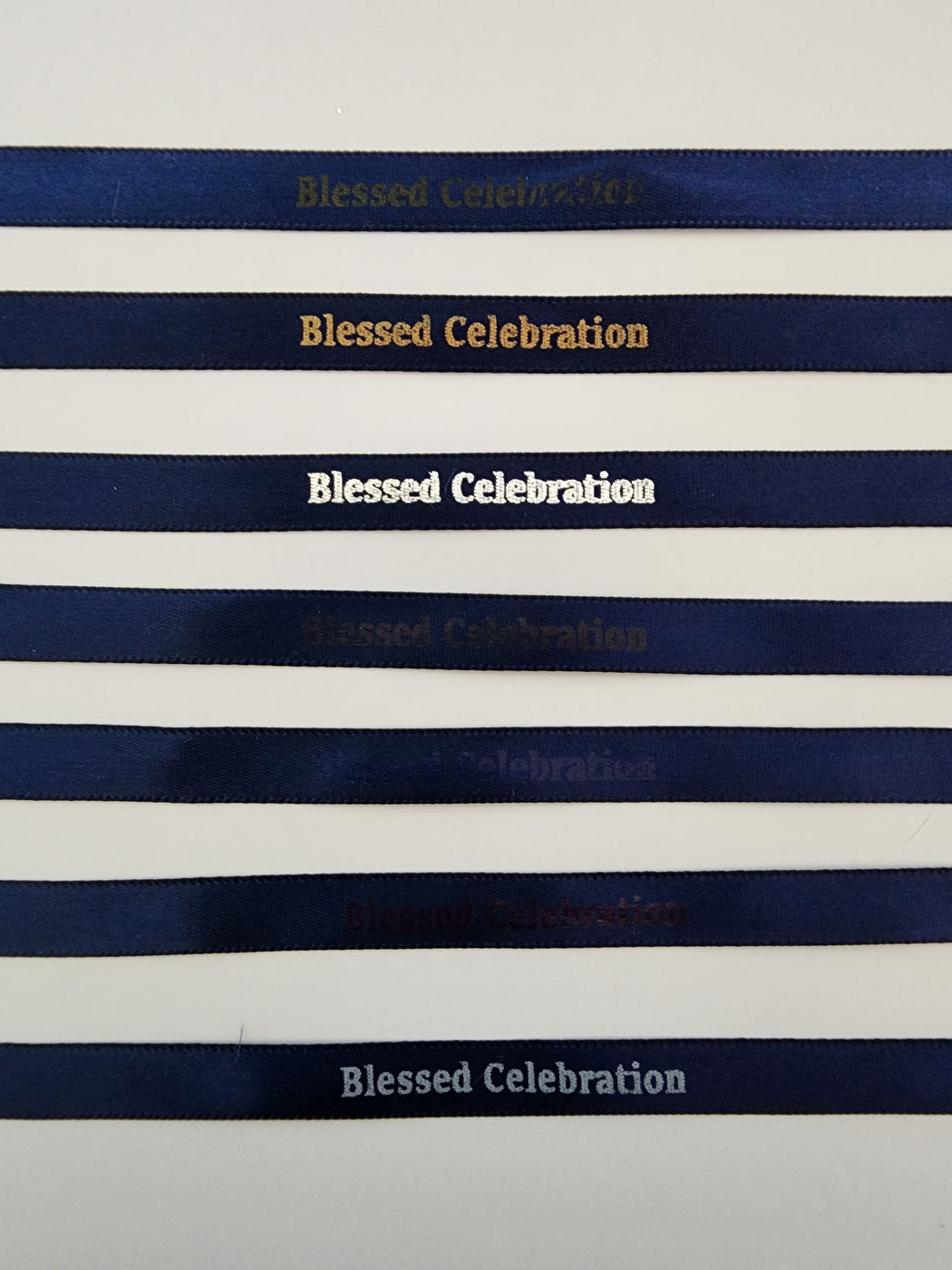 Personalized ribbon for martyrika or bomboniera — Blessed Celebration