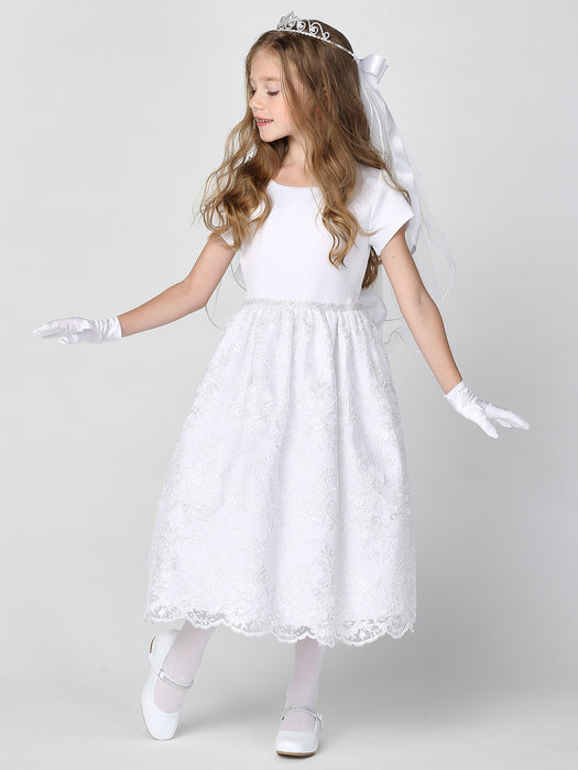 First Communion Dress - The Estella Collection (Sizes 6, 7, 8, 10, 12) (Plus Sizes 8, 10, 12, 14)