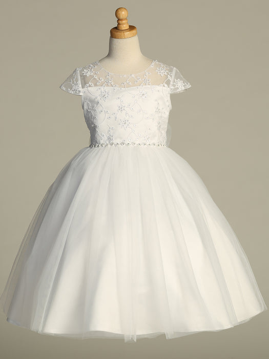 First Communion Dress -Grace Embroidered Tulle (Sizes 6, 7, 8, 10, 12) + Plus Sizes up to 20X
