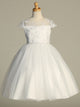 First Communion Dress -Grace Embroidered Tulle (Sizes 6, 7, 8, 10, 12) + Plus Sizes up to 20X