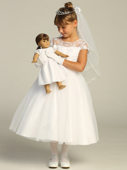First Communion Dress -Grace Embroidered Tulle (Sizes 6, 7, 8, 10, 12) + Plus Sizes up to 20X
