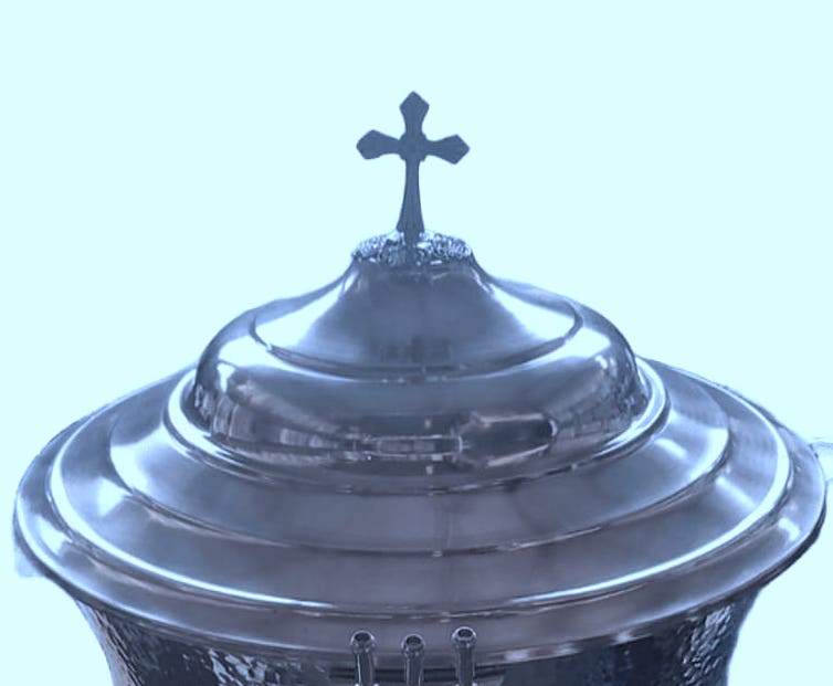 Orthodox Baptismal Font with Embellished Design - Nickel Plated - Size 4