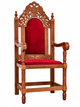 Orthodox Bishop’s Chair with Byzantine Eagle - Hand-Carved Wood.