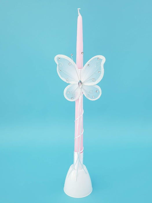 15" Easter Candle Organza Butterfly