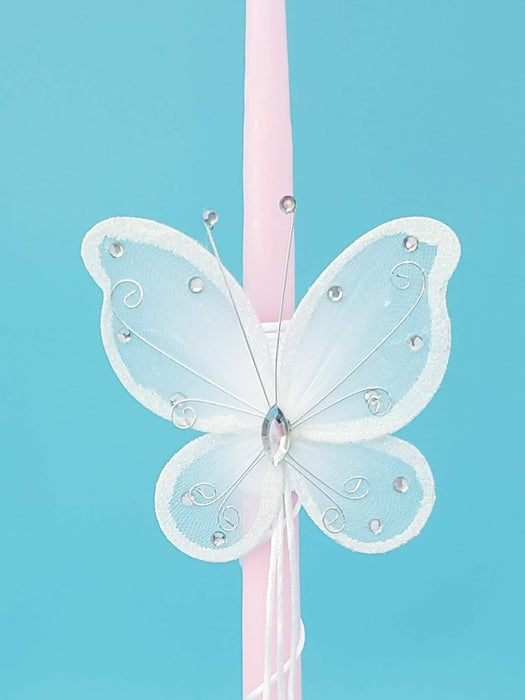 15" Easter Candle Organza Butterfly