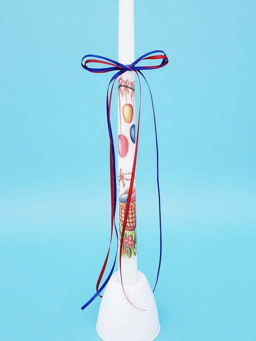15" Greek Candle - Easter Eggs
