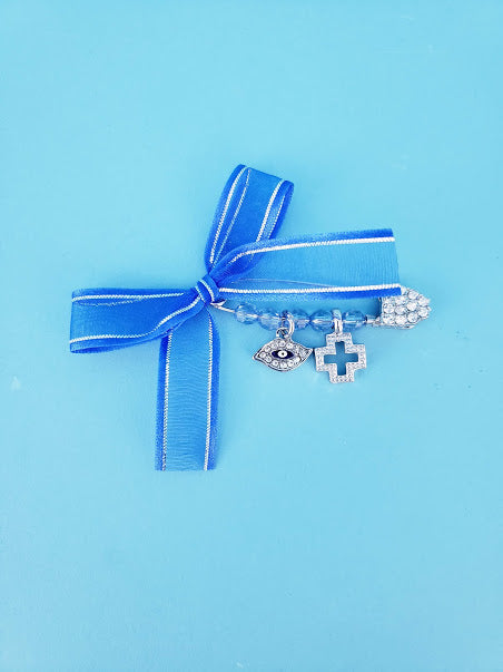 Diamond Pin w 2 Centerpieces - Organza Bow