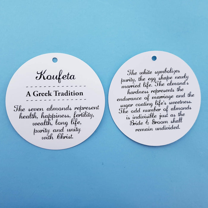 Explanation Circle Card - WEDDING - 7 Almonds Greek Tradition