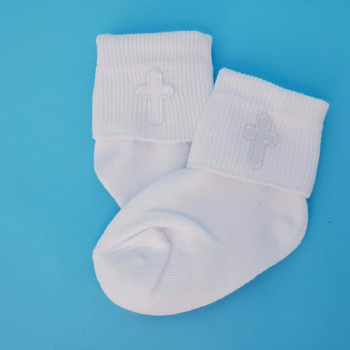 Unisex Cotton Ankle w/Embroidery Cross Applique Socks