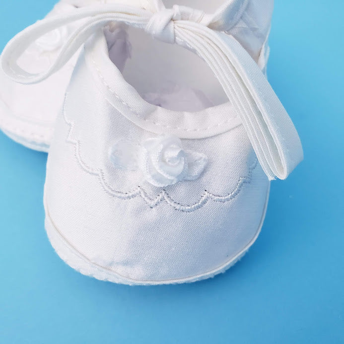 Christening Girls Baby Shoe - Girls Silk Dupioni Shoe
