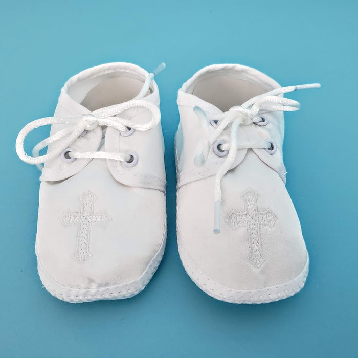 Christening with Embroidery Cross Boys Shoe