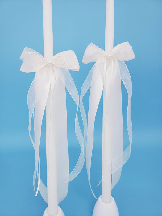 Sophia Organza Tapered Candles - Set of 2