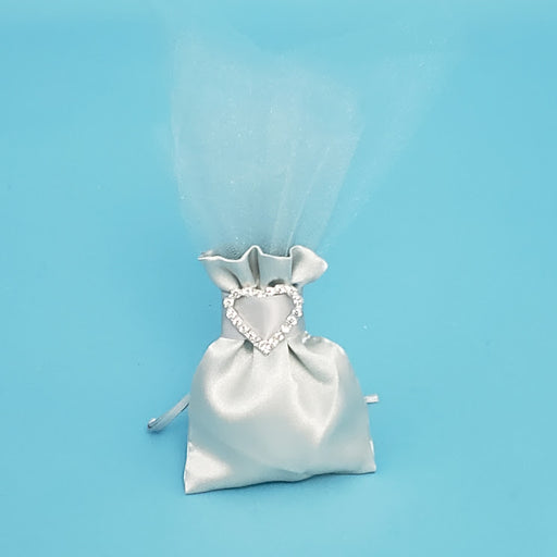 Satin Pouch and Tulle Wedding Bomboniera
