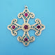 Centerpiece - Orthodox Cross with Ruby Jewels - Large or Small
