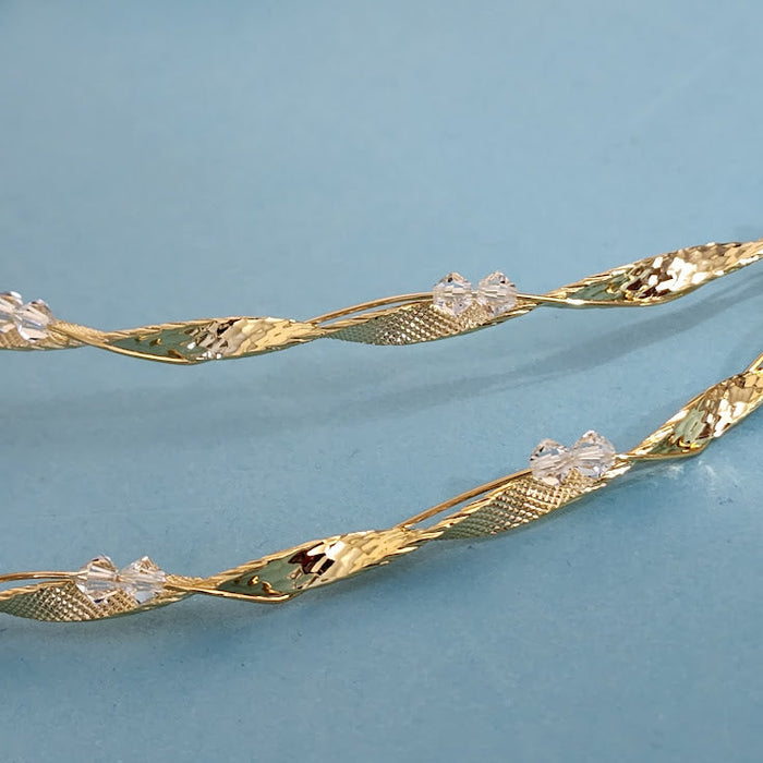 Crown Pair: Swarovski Crystal in Gold Twist Wedding Stefana