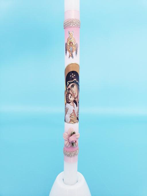 14" Easter Lambatha Candle - Pink Panagia