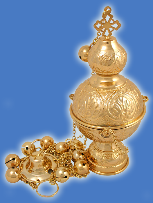 Orthodox Ecclesiastical Censer - Gold Plated