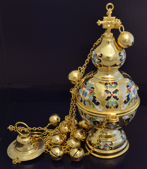 Ecclesiastical Orthodox Censer - Style A - Gold Plated