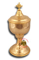 Gold Plated Wedding Cup Goblet with Cross and Metal Lid