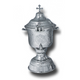 Holy Water Font with Metal Lid - Nickel Plated