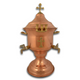 Holy Water Font with Lid and Metal Cross - Copper