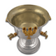 Holy Water Font with Lid and Metal Cross - Nickel