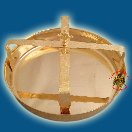 Andidoron Metal Disc with Orthodox Emblem - Gold Plated